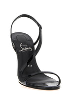 Black Calfskin Stiletto Heel Sandals
