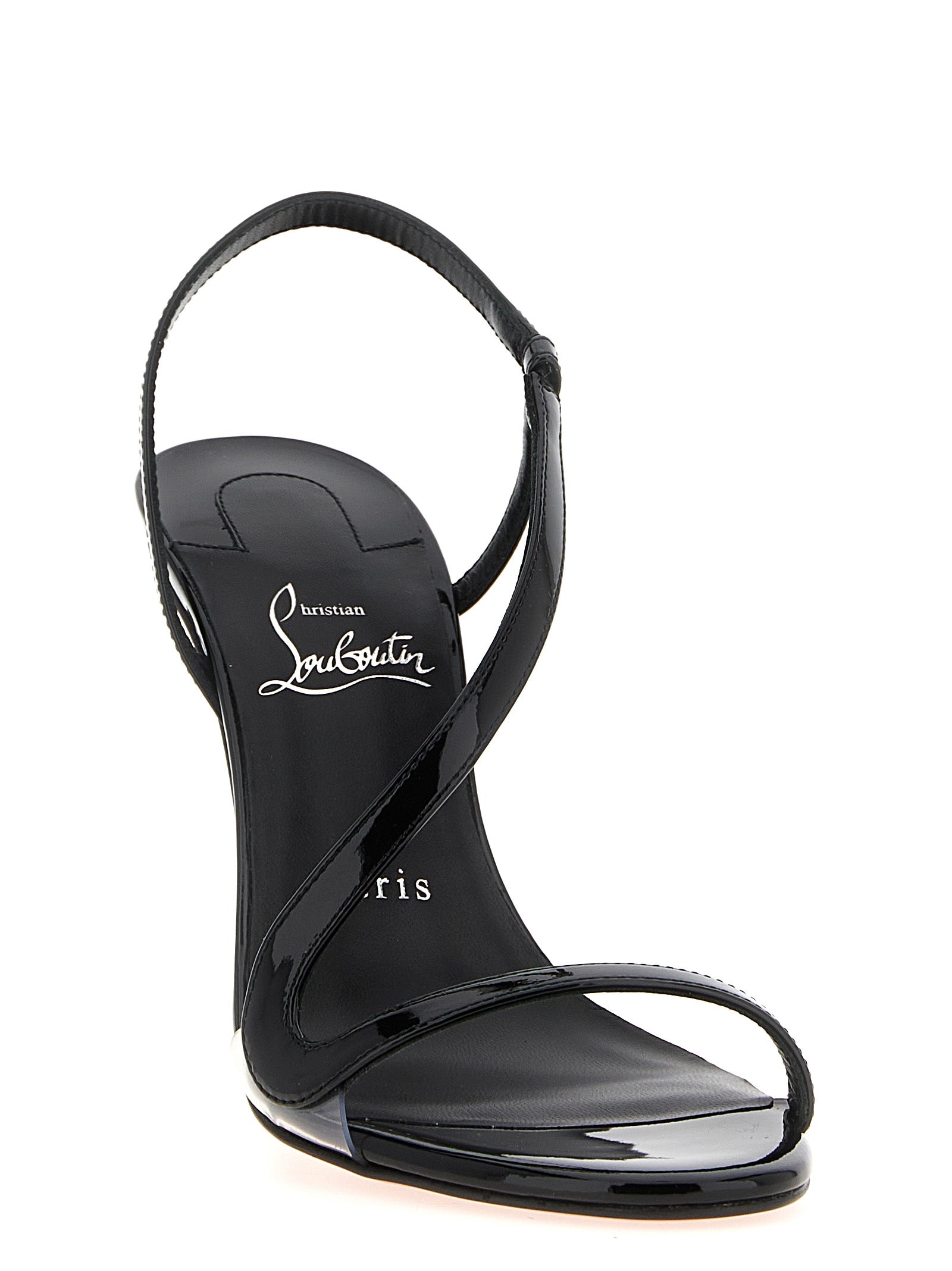 Black Calfskin Stiletto Heel Sandals