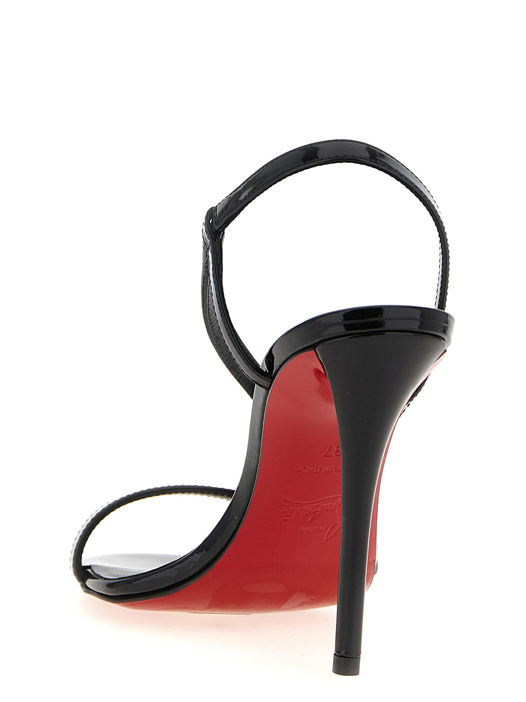 Black Calfskin Stiletto Heel Sandals
