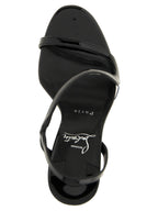 Black Calfskin Stiletto Heel Sandals