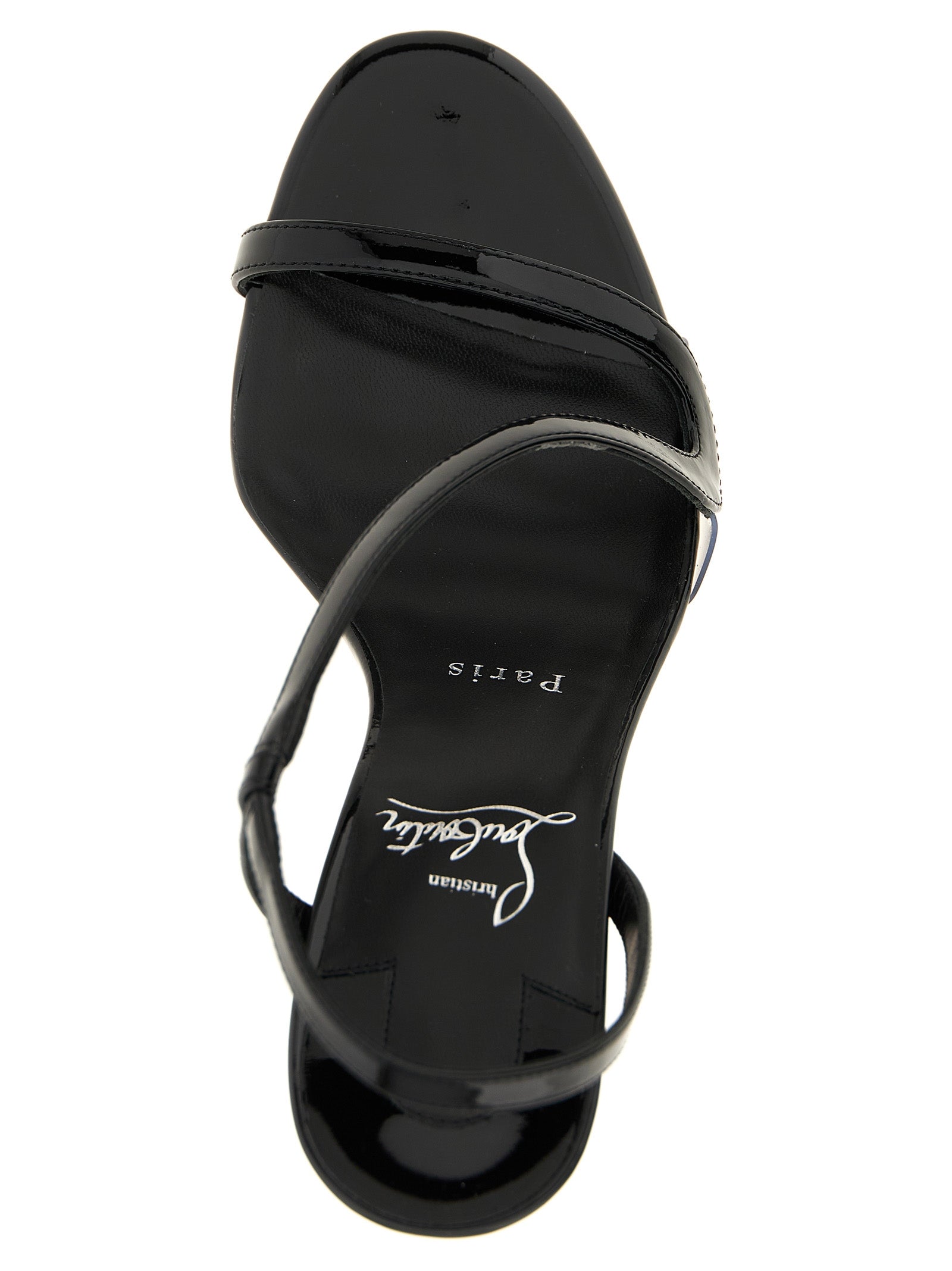 Black Calfskin Stiletto Heel Sandals