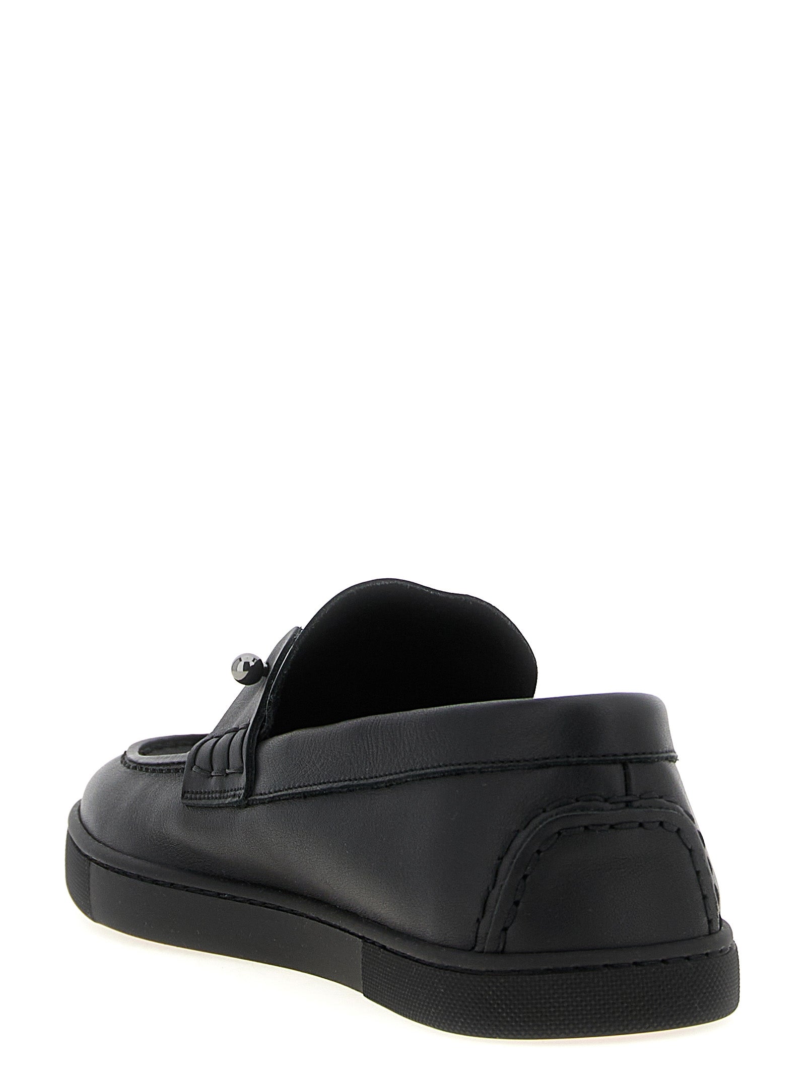 Black Calfskin Slip-On Loafers