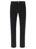 Black Cotton Straight-Leg Jeans