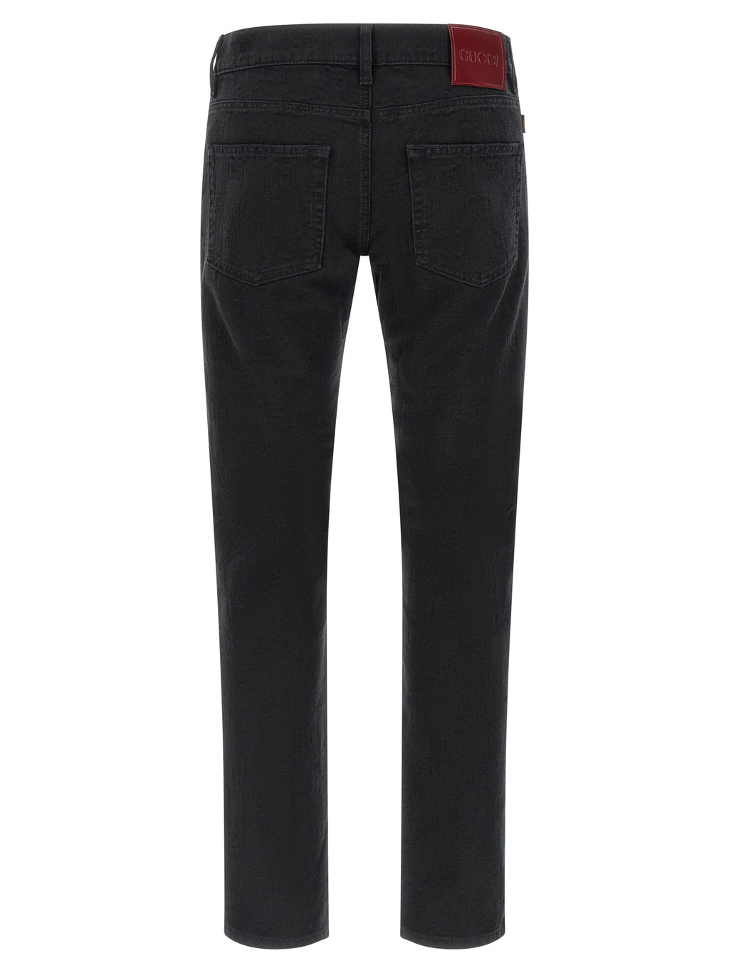 Black Cotton Straight-Leg Jeans