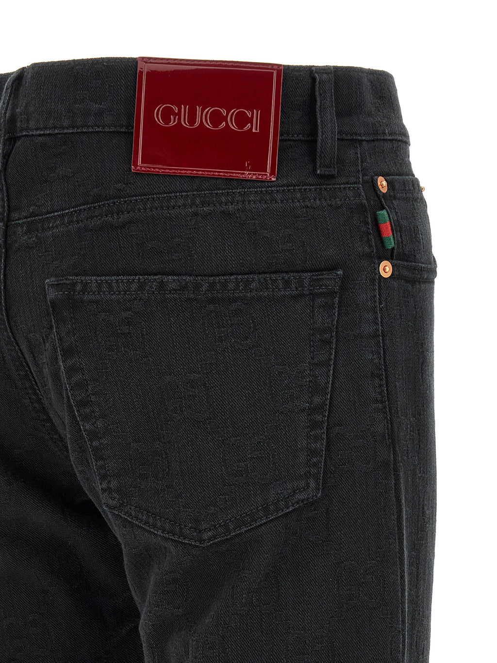Black Cotton Straight-Leg Jeans