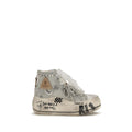 White Cotton High Top Sneakers