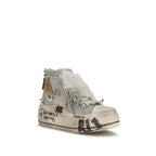 White Cotton High Top Sneakers