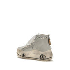 White Cotton High Top Sneakers
