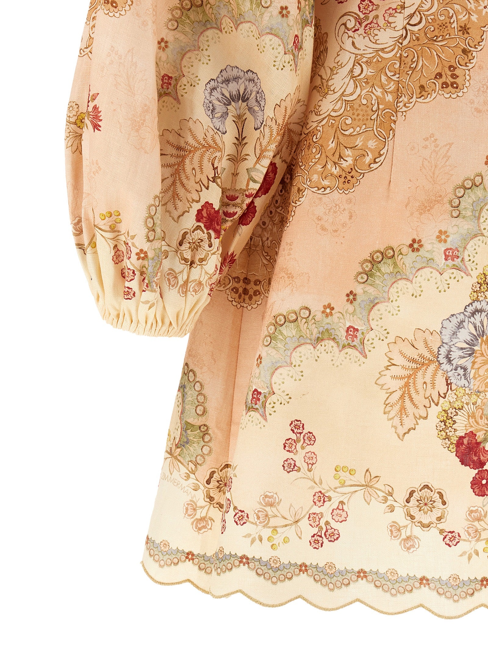 Multicolor Linen Short Dress