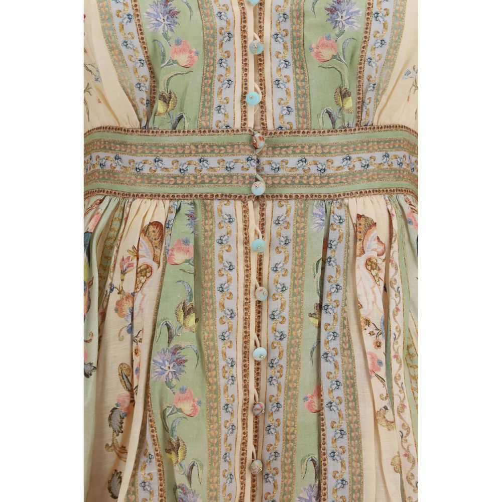 Multicolor Linen Casual Dress