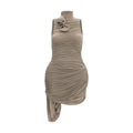 Beige Copper Cocktail Dress