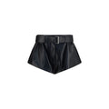 Black Lambskin Bermuda Shorts