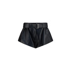 Black Lambskin Bermuda Shorts