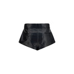 Black Lambskin Bermuda Shorts