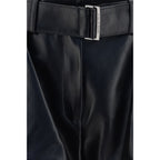 Black Lambskin Bermuda Shorts