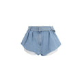 Blue Cotton Bermuda Shorts
