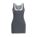 Gray Recycled Polyamide Casual Dress