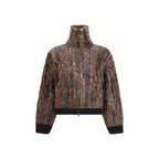 Brown Mohair Full-Length Jacket