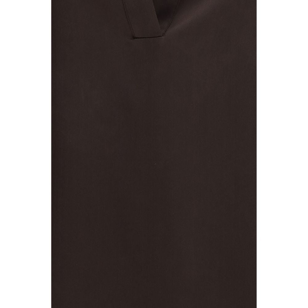 Brown Silk Dress Shirt