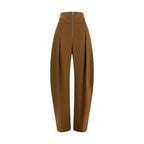 Brown Wool Oves Aries Casual Pants