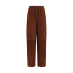 Brown Leather Casual Pants