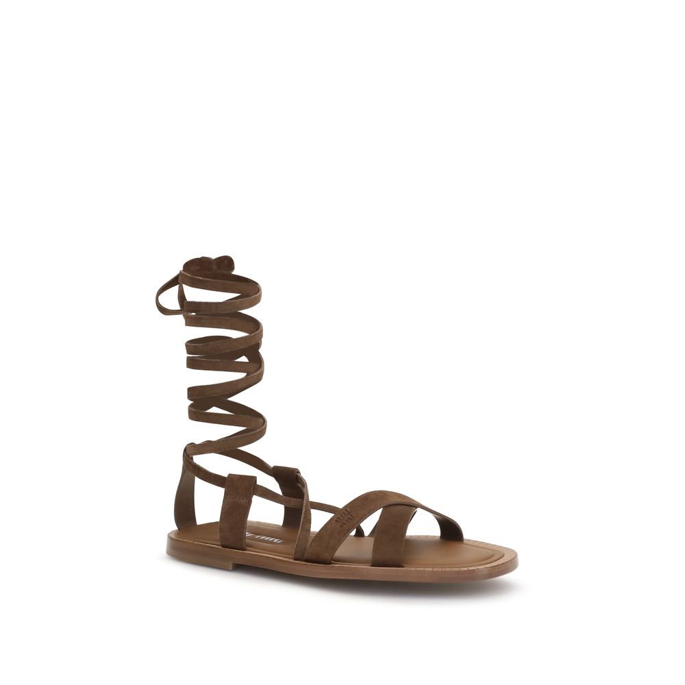 Brown Calf Leather Bos Taurus Strap-On Sandals