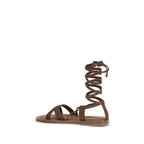 Brown Calf Leather Bos Taurus Strap-On Sandals