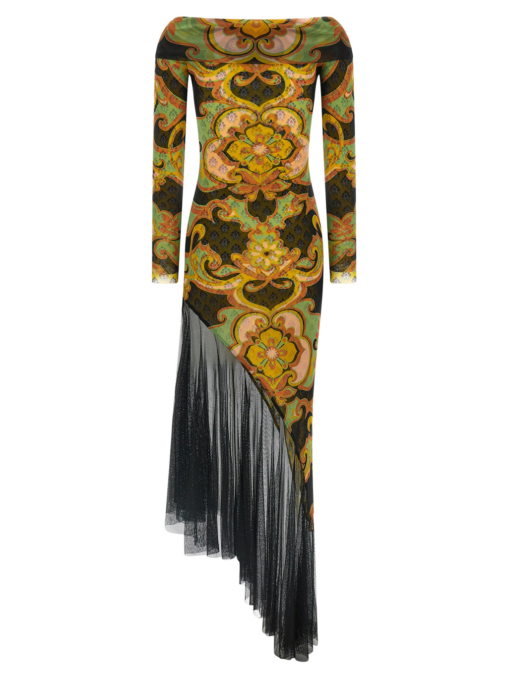 Multicolor Viscose Midi Dress