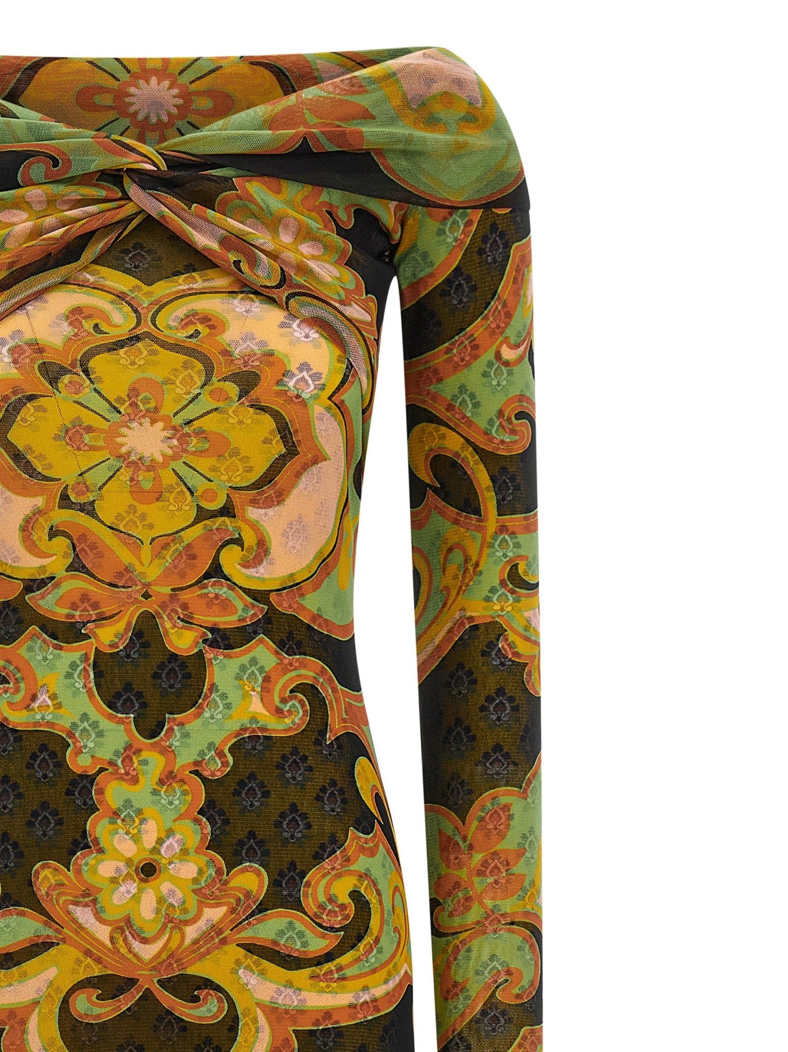 Multicolor Viscose Midi Dress