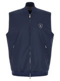Blue Polyester Sleeveless Jacket