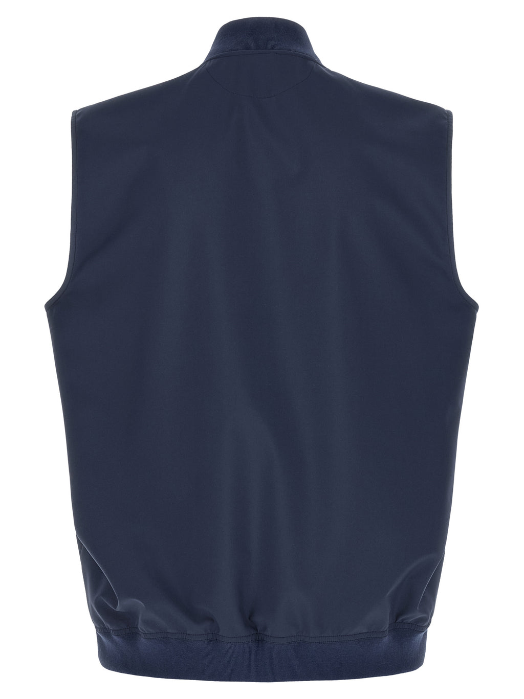 Blue Polyester Sleeveless Jacket