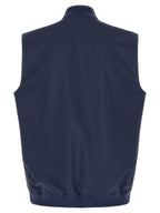 Blue Polyester Sleeveless Jacket