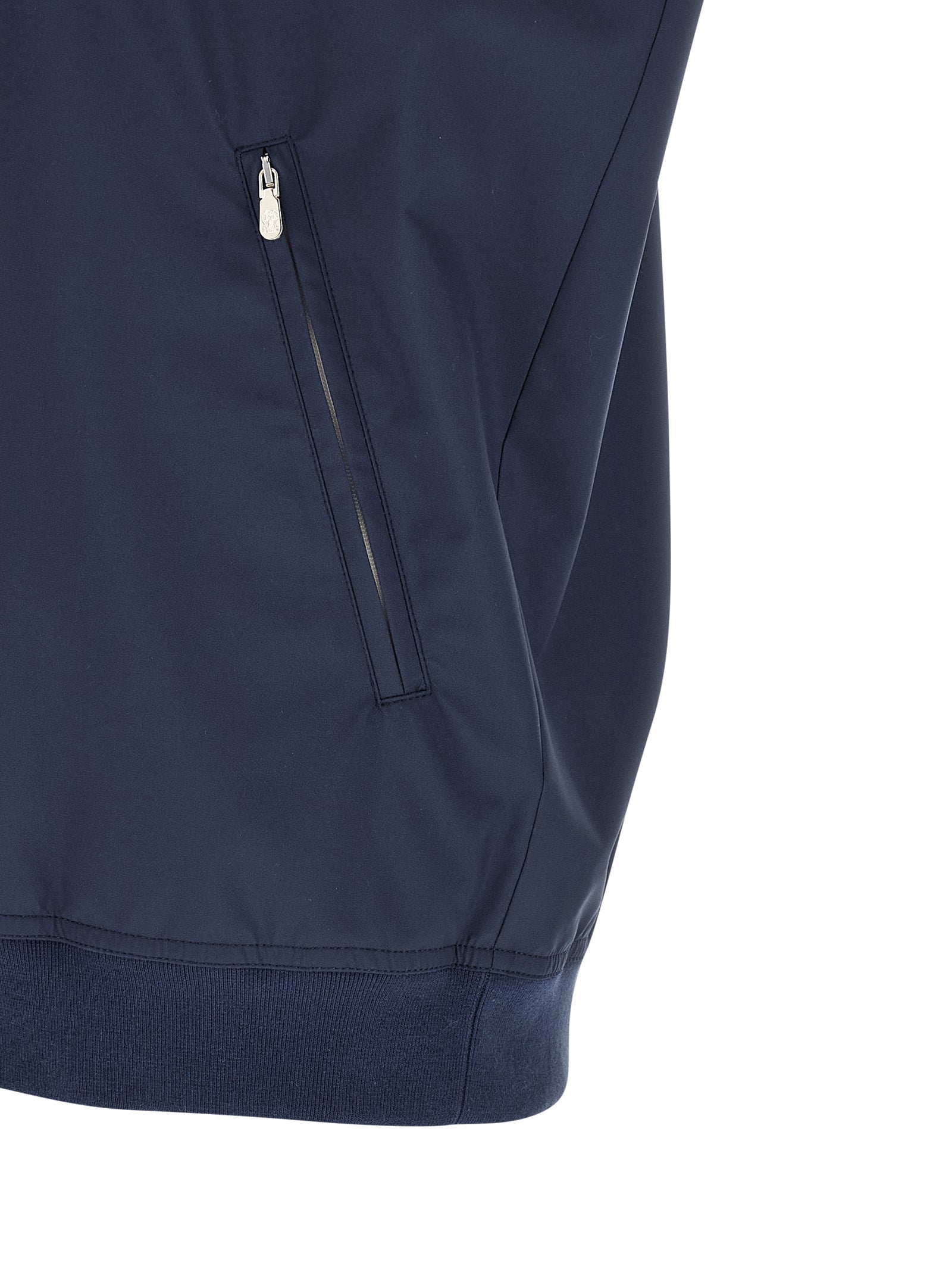 Blue Polyester Sleeveless Jacket