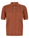 Orange Linen Polo Shirt