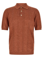 Orange Linen Polo Shirt
