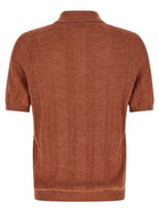 Orange Linen Polo Shirt