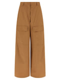 Beige Cotton Cargo Pants