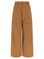 Beige Cotton Cargo Pants