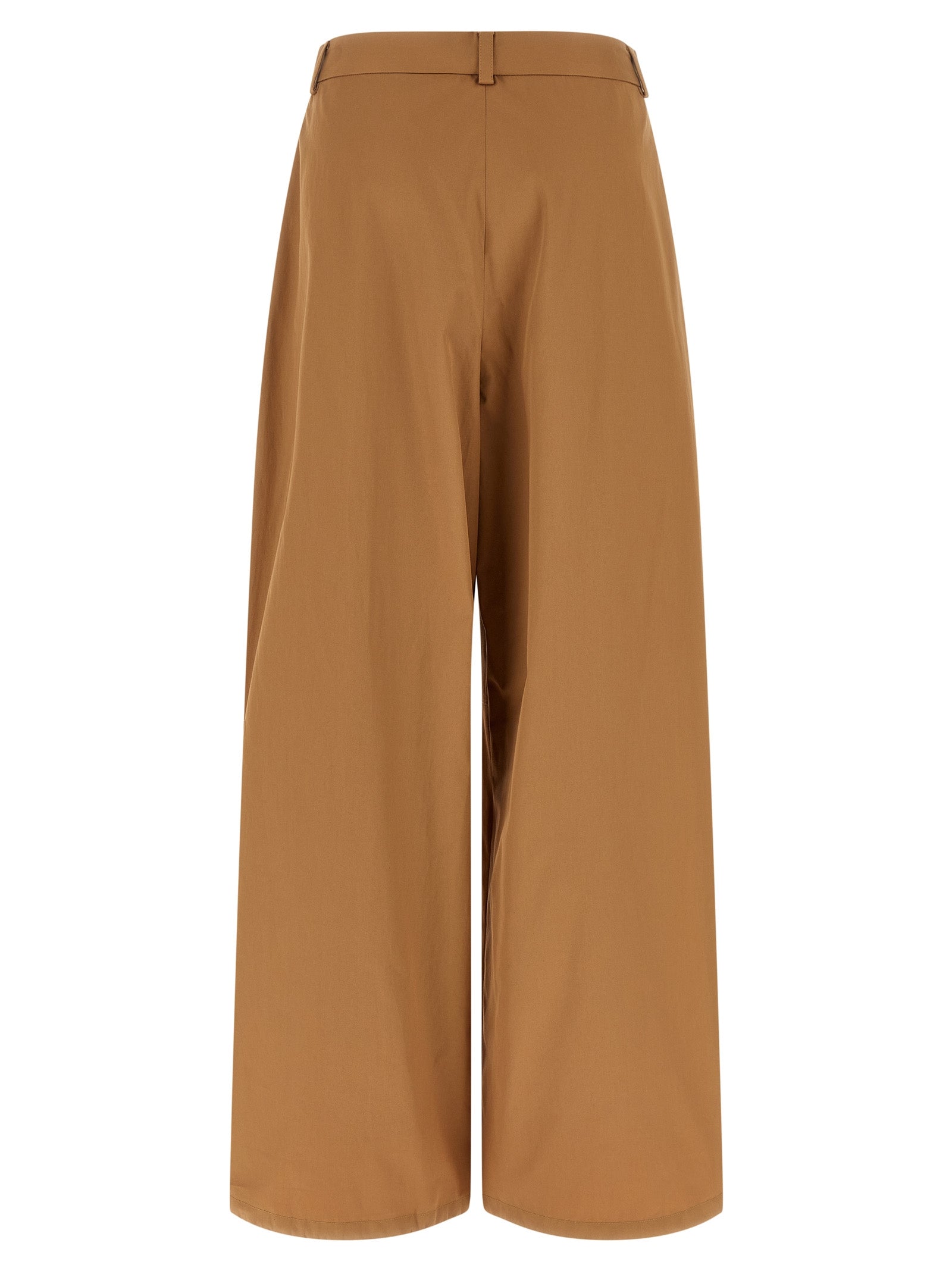 Beige Cotton Cargo Pants