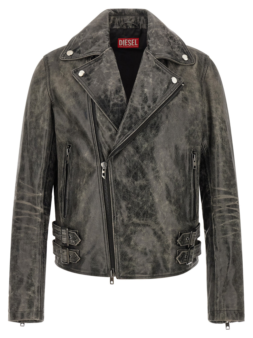 Gray Cowhide Leather Jacket