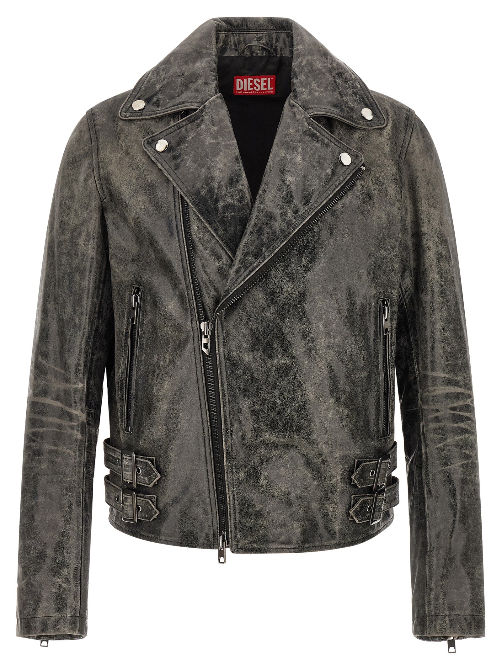 Gray Cowhide Leather Jacket
