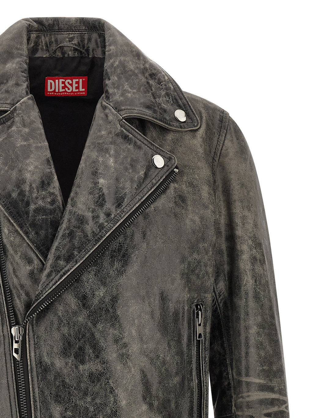 Gray Cowhide Leather Jacket