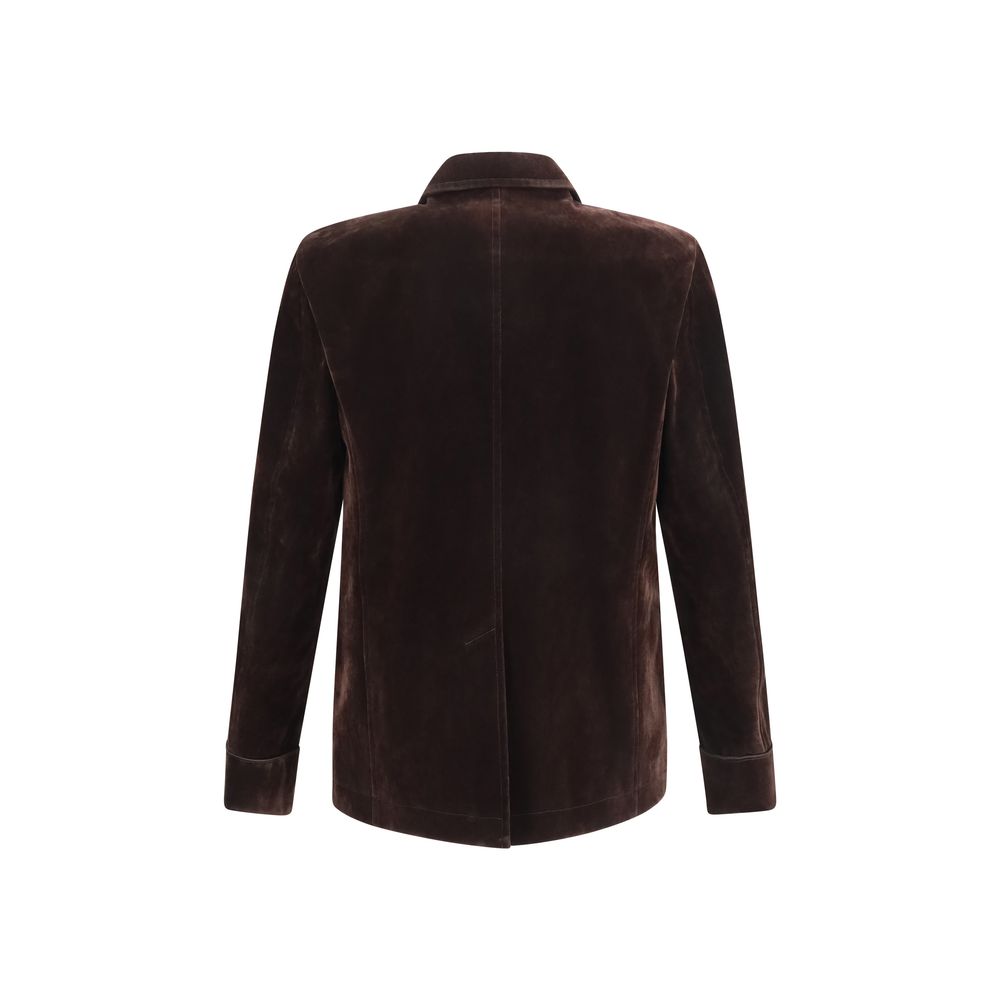 Brown Cotton Blazer