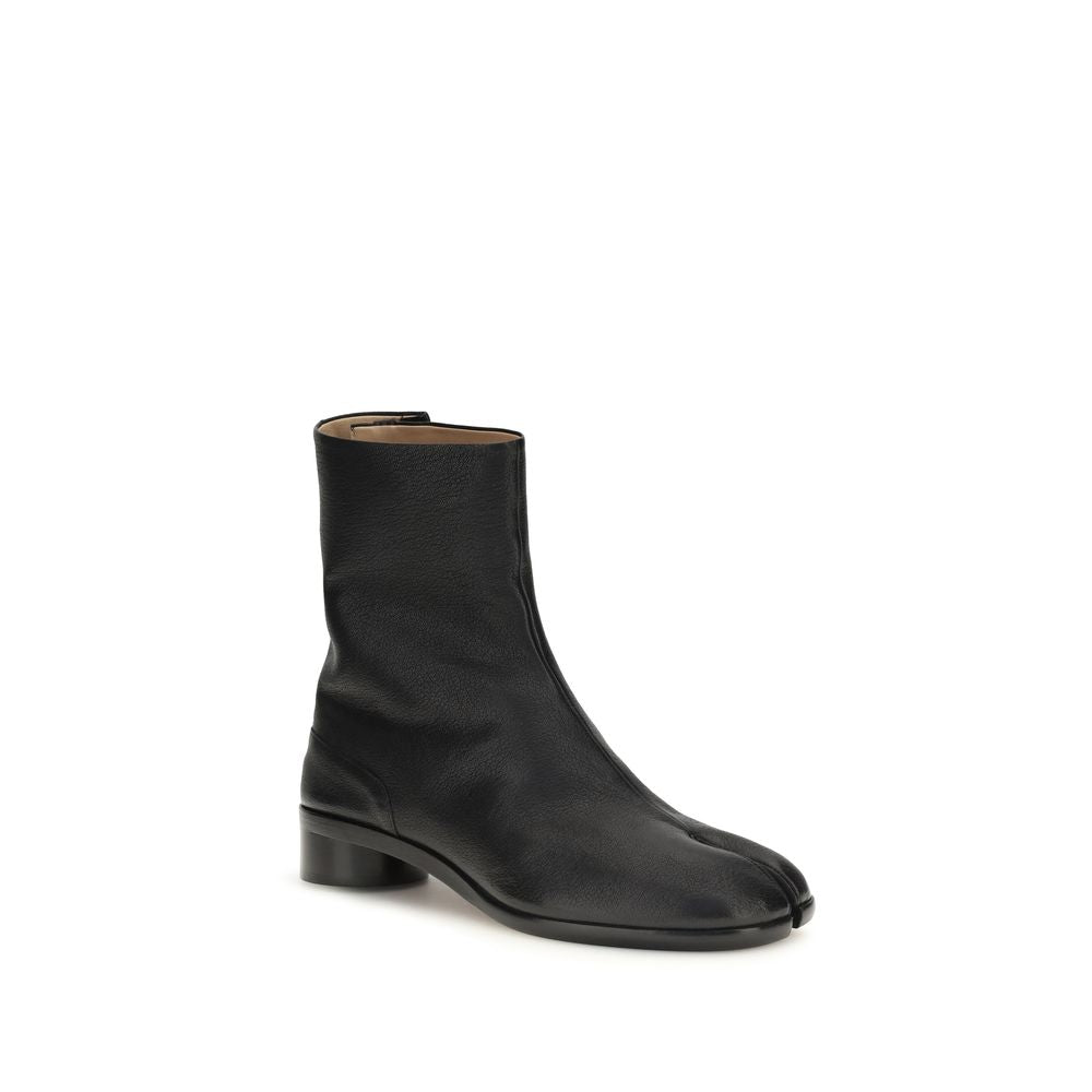Black Calf Leather Bos Taurus Ankle Boots