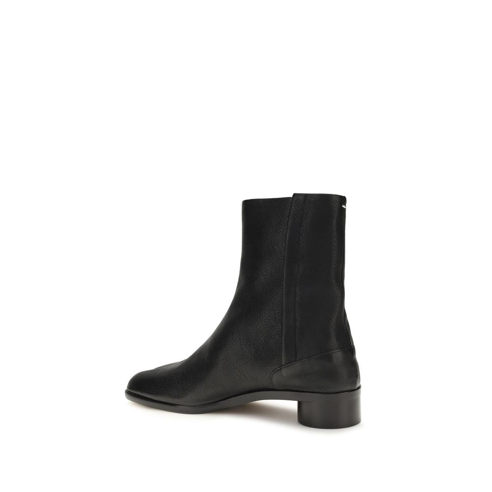 Black Calf Leather Bos Taurus Ankle Boots