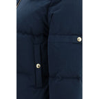 Blue Cotton Full-Length Jacket
