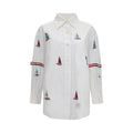 White Cotton Pattern Shirt