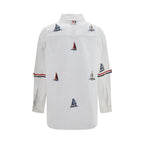 White Cotton Pattern Shirt