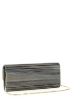 Gray Polyester Clutch Bag