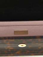 Beige Polyester Clutch Bag